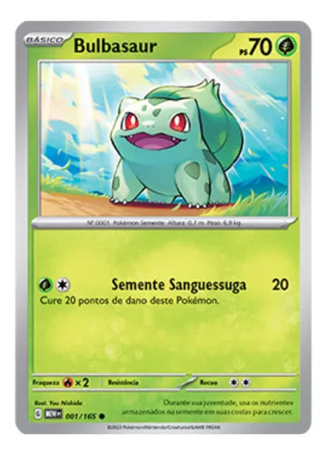 001/165 Bulbasaur / Basic / Common (Pokémon 151) English card