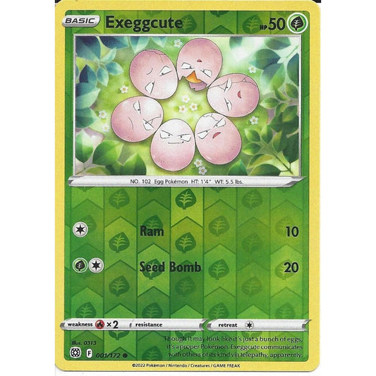 001/172 Exeggcute (Reverse Holo) / Basic / Common (Brilliant Stars) English card