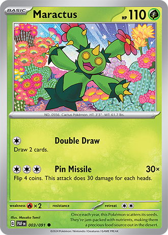 003/091 Maractus / Basic / Common (Paldean Fates) English card