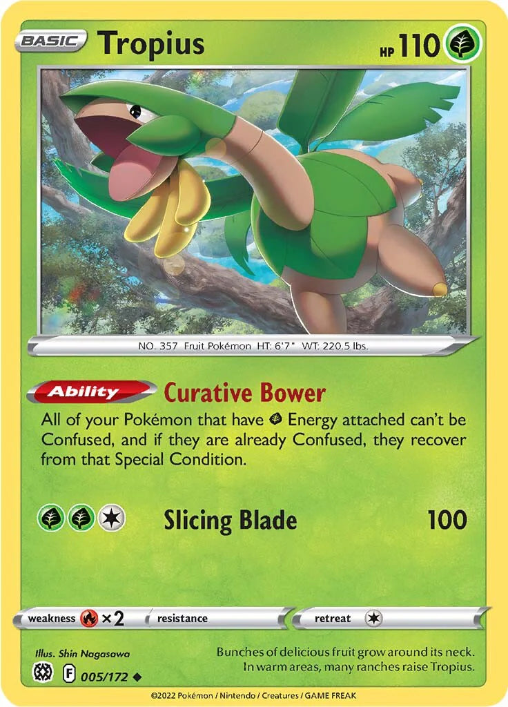 005/172 Tropius / Basic / Uncommon (Brilliant Stars) English card