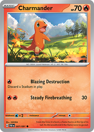 007/091 Charmander / Basic / Common (Paldean Fates) English card