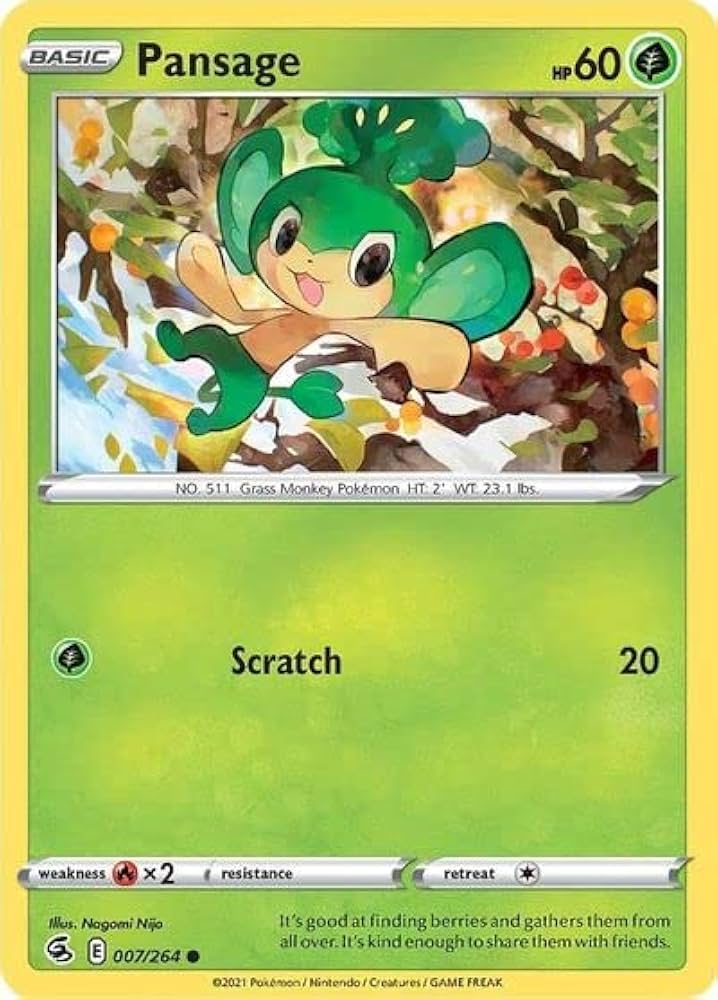 007/264 Pansage / Basic / Common (Fusion Strike) English card