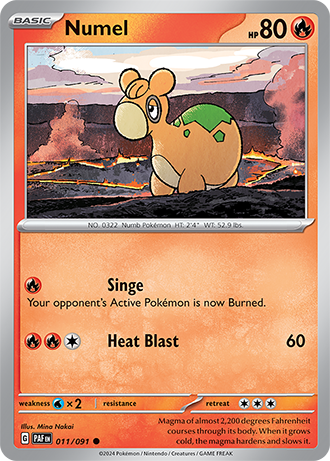 011/091 Numel / Basic / Common (Paldean Fates) English card