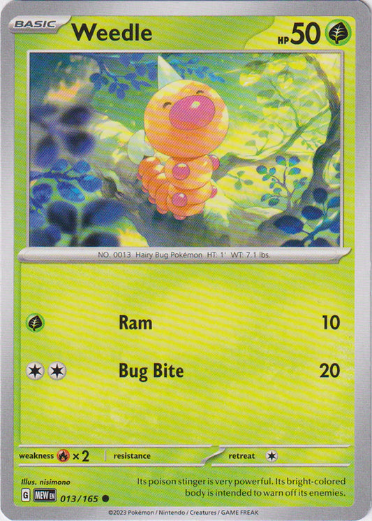 013/165 Weedle / Basic / Common (Pokémon 151) English card