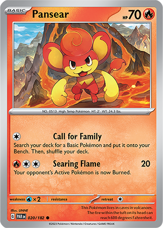 020/182 Pansear / Basic / Common (Paradox Rift) English card