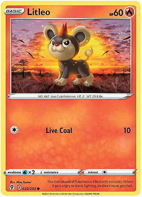 022/203 Litleo / Basic / Common (Evolving Skies) English card