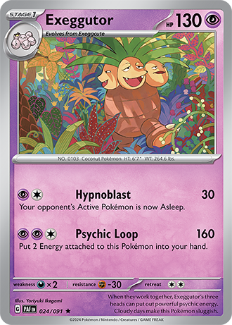 024/091 Exeggutor / Stage 1 / Rare/Holo (Paldean Fates) English card