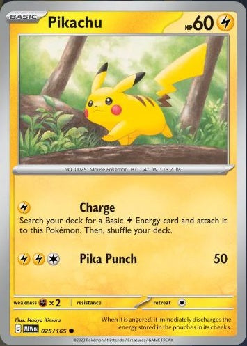 025/165 Pikachu / Basic / Common (Pokémon 151) English card