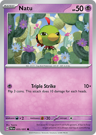 025/091 Natu / Basic / Common (Paldean Fates) English card