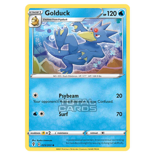 025/203 Golduck / Stage 1 / Uncommon (Evolving skies) English card