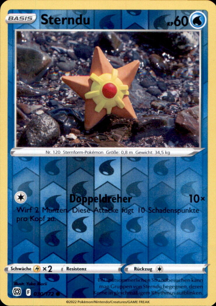 030/172 Staryu (Reverse Holo) / Basic / Common (Brilliant Stars) English card