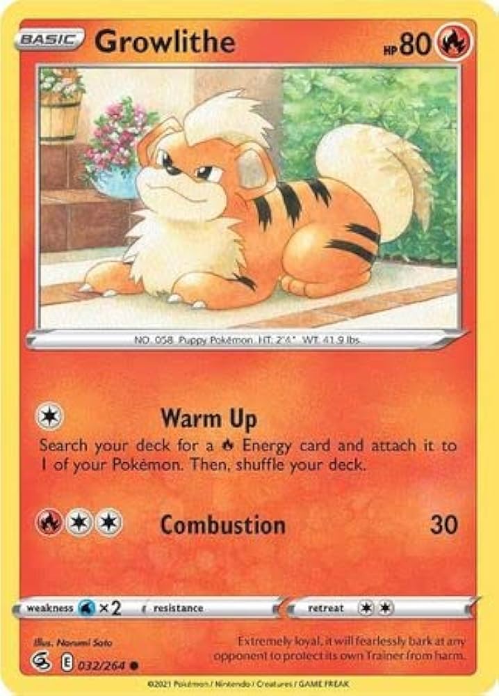 032/264 Growlithe / Basic / Common (Fusion Strike) English card