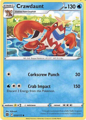 033/172 Crawdaunt / Stage 1 / Uncommon (Brilliant Stars) English card