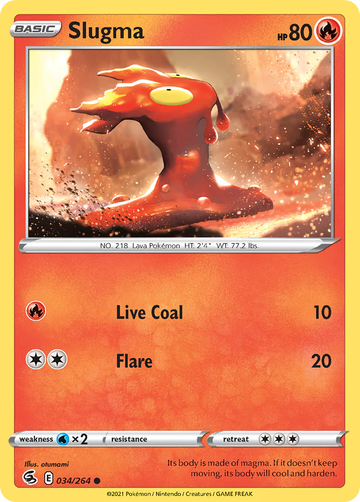 034/264 Slugma / Basic / Common (Fusion Strike) English card