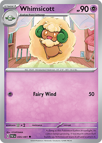 035/091 Whimsicott / Stage 1 / Uncommon (Paldean Fates) English card