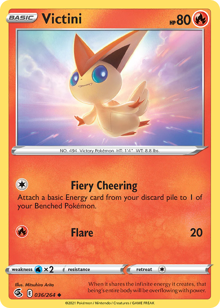 036/264 Victini / Basic / Uncommon (Fusion strike) English card