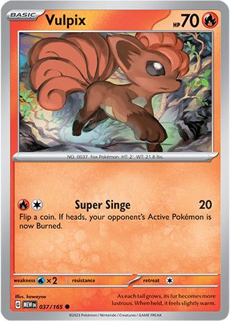 037/165 Vulpix / Basic / Common (Pokémon 151) English card