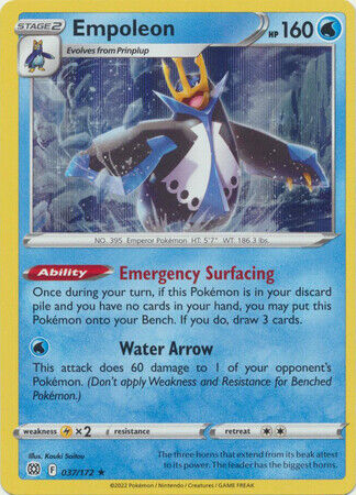 037/172 Empoleon / Stage 2 / Rare/Holo (Brilliant Stars) English card