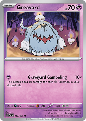 042/091 Greavard / Basic / Common (Paldean Fates) English card