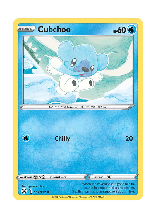 042/172 Cubchoo / Basic / Common (Brilliant Stars) English card