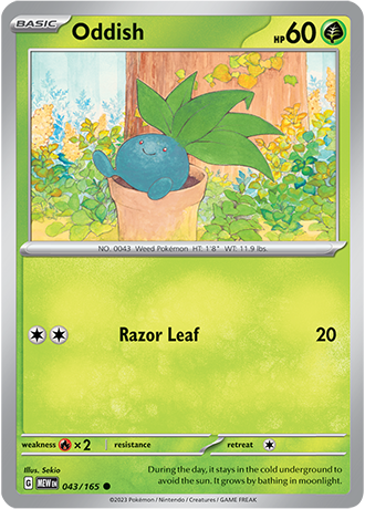 043/165 Oddish / Basic / Common (Pokémon 151) English card