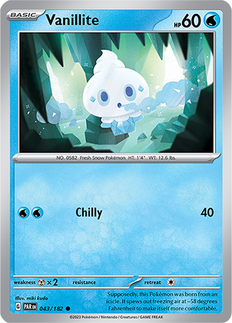 043/182 Vanillite / Basic / Common (Paradox Rift) English card