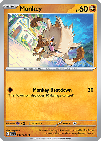 045/091 Mankey / Basic / Common (Paldean Fates) English card