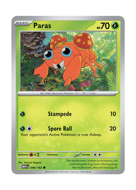 046/165 Paras / Basic / Common (Pokémon 151) English card