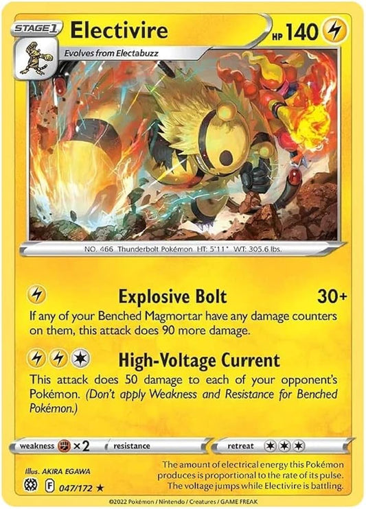 047/172 Electivire / Stage 1 / Rare (Brilliant Stars) English card