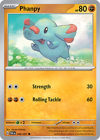 048/091 Phanpy / Basic / Common (Paldean Fates) English card