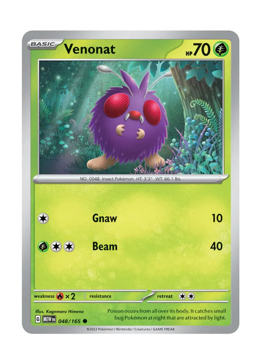 048/165 Venonat / Basic / Common (Pokémon 151) English card