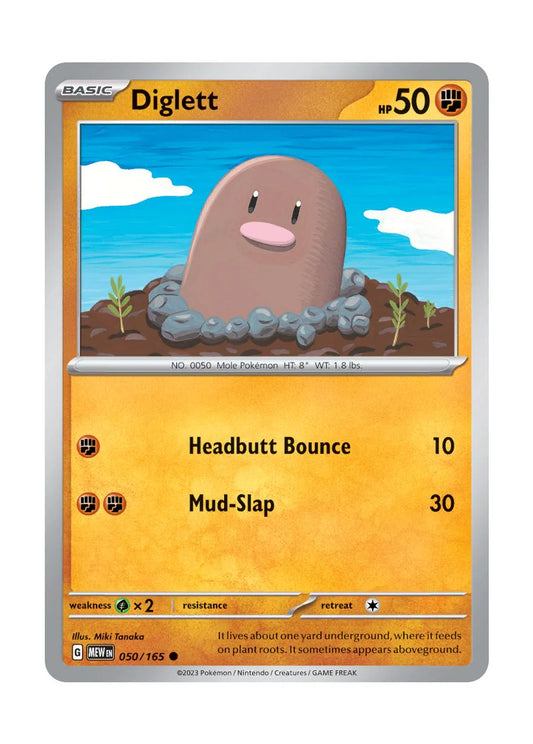 050/165 Diglett / Basic / Common (Pokémon 151) English card