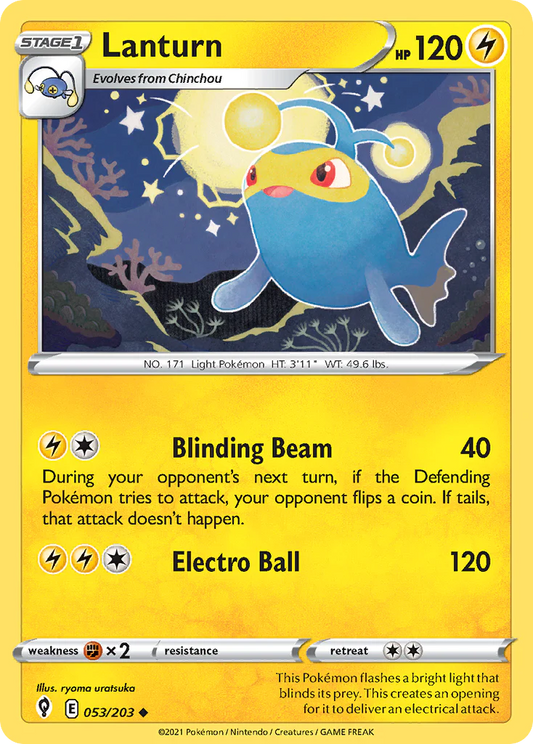 053/203 Lanturn / Stage 1 / Uncommon (Evolving Skies) English card