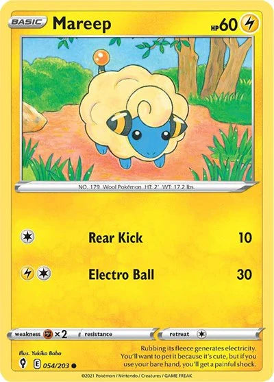 054/203 Mareep / Basic / Common (Evolving Skies) English card