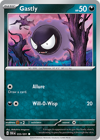 055/091 Gastly / Basic / Common (Paldean Fates) English card