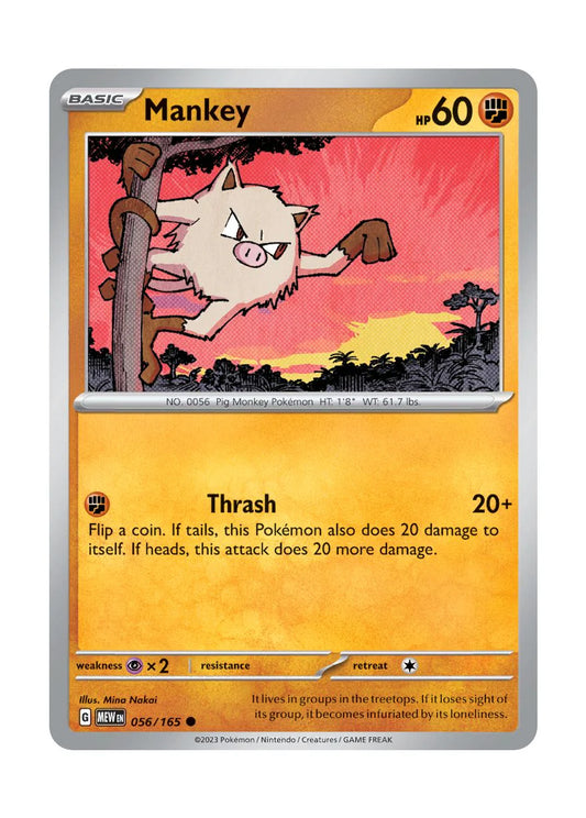 056/165 Mankey / Basic / Common (Pokémon 151) English card