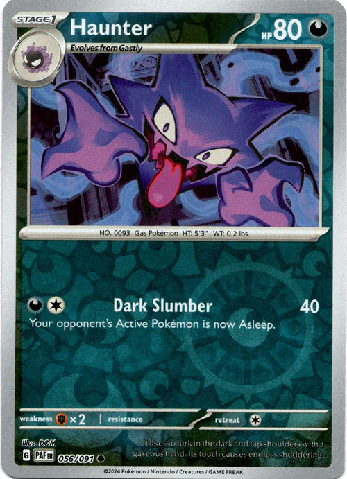 056/091 Haunter (Reverse Holo) / Stage 1 / Common (Paldean Fates) English card