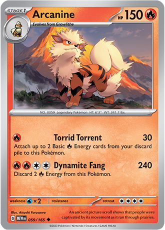 059/165 Arcanine / Stage 1 / Uncommon (Pokémon 151) English card