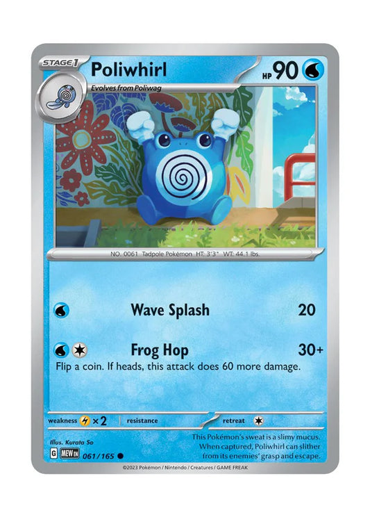 061/165 Poliwhirl / Stage 1 / Common (Pokémon 151) English card