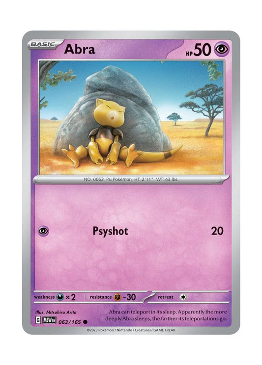 063/165 Abra / Basic / Common (Pokémon 151) English card