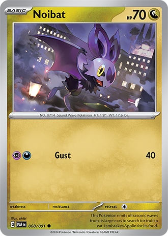 068/091 Noibat / Basic / Common (Paldean Fates) English card