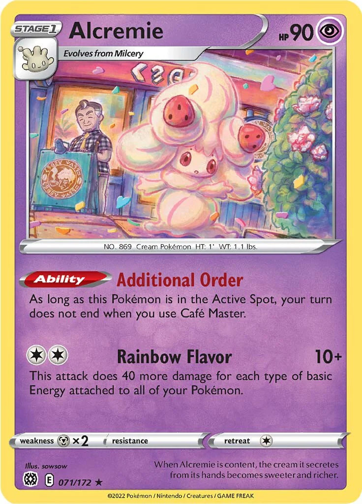 071/172 Alcremie / Stage 1 / Rare (Brilliant Stars) English card