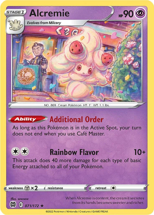 071/172 Alcremie / Stage 1 / Rare (Brilliant Stars) English card