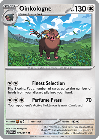 072/091 Oinkologne / Stage 1 / Uncommon (Paldean Fates) English card