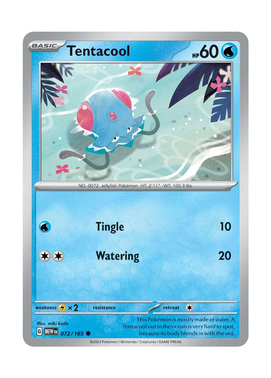 072/165 Tentacool / Basic / Common (Pokémon 151) English card