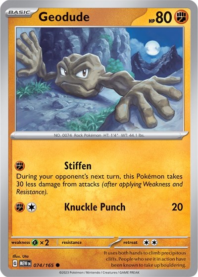 074/165 Geodude / Basic / Common (Pokémon 151) English card