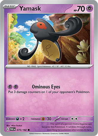 075/182 Yamask / Basic / Common (Paradox Rift) English card