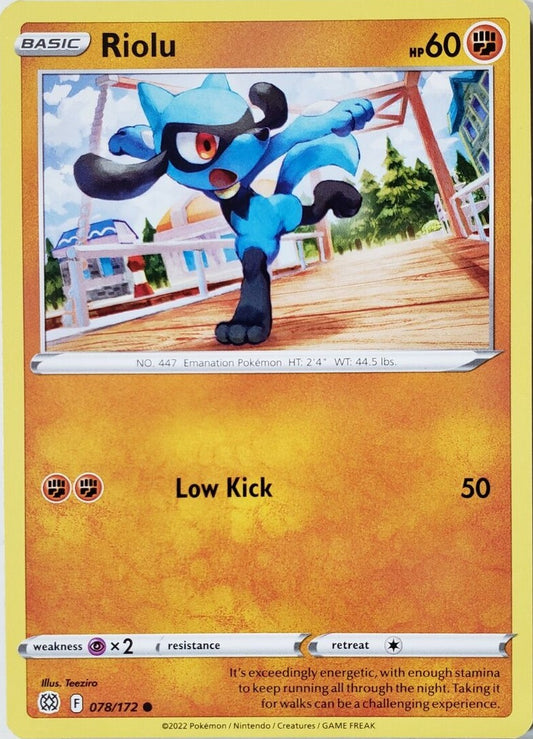 078/172 Riolu / Basic / Common (Brilliant Stars) English card