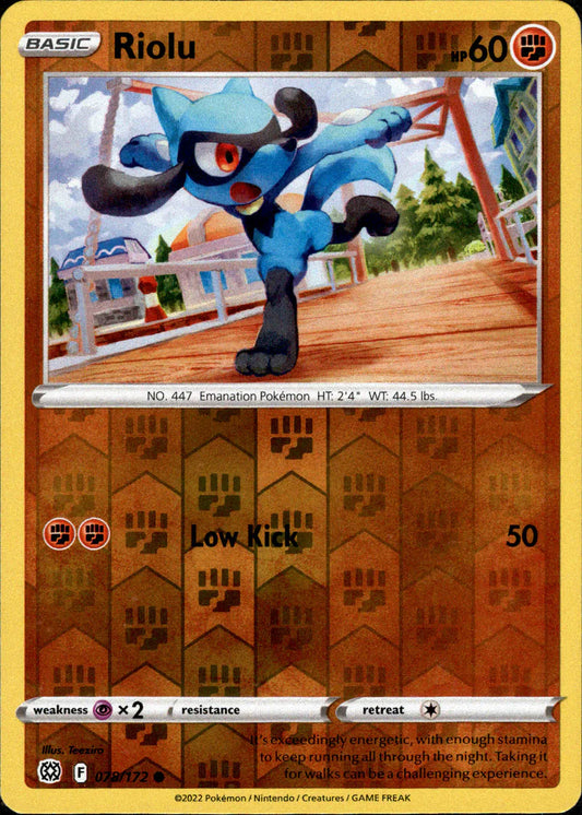 078/172 Riolu (Reverse Holo) / Basic / Common (Brilliant Stars) English card