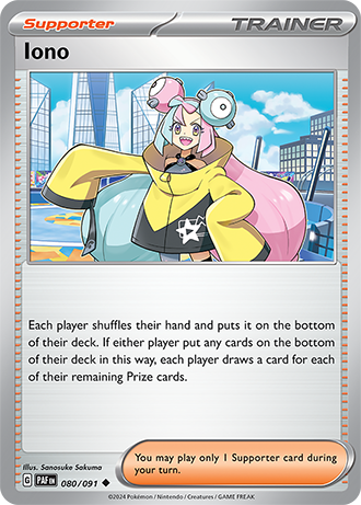 080/091 Iono / Supporter / Uncommon (Paldean Fates) English card